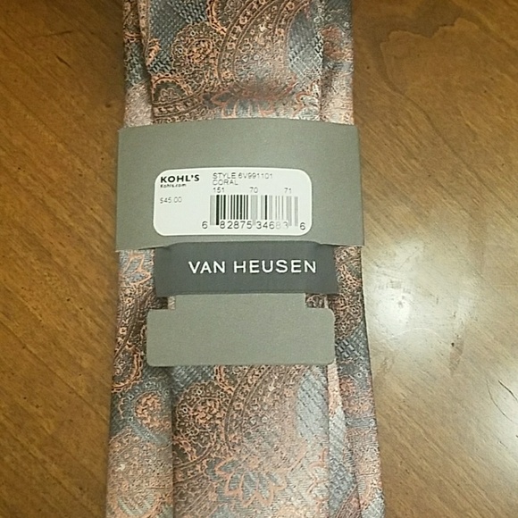 Van Heusen Patterned Tie - Coral Ombre NWT - Picture 6 of 6